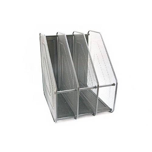 Набор лотков вертикальных 3-cекционных металлический,серебряный