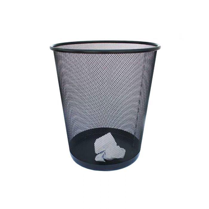 Корзина для мусора, металлическая,сетчатая круглая, черная, 29х33