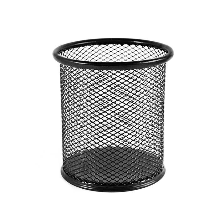 Подставка для ручек, круглая, металлическая,черная