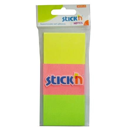 Bloc de hârtie pentru notițe STICKn, 38x51mm, 100 file, assorti - 3 culori