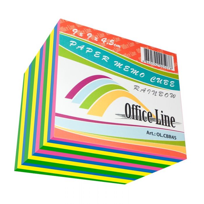 Блок для заметок OfficeLine, "RAINBOW" 90x90x45 мм