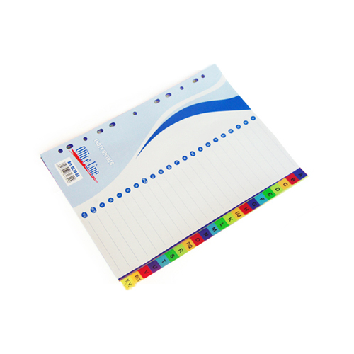 Алфавитный пластиковый индекс-разделитель OfficeLine цветной A-Z, 22 листа