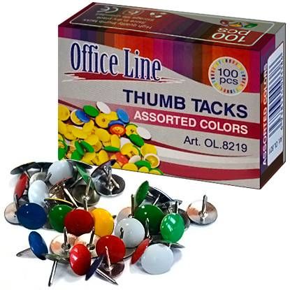 Pioneze OfficeLine, 100 buc., metalice, colorate