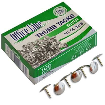 Кнопки OfficeLine 100 шт, никелированные