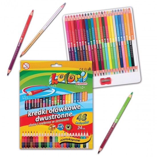 Карандаши двухцветные PENMATE Duo Colours, 48 цвета/24 шт.