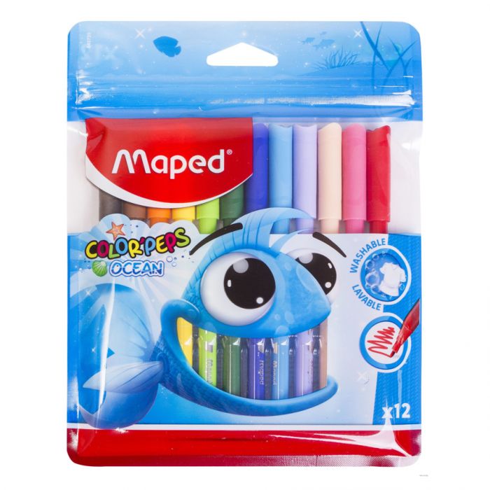 Фломастер MAPED Ocean, 12 цветов