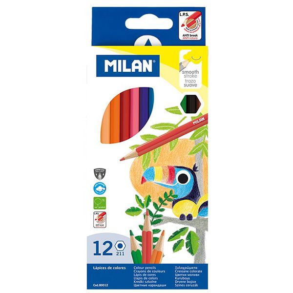 Карандаши цветные MILAN 12 цветов