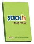 Bloc de hârtie pentru notițe STICKn, 76x51mm, 100 file, NEON