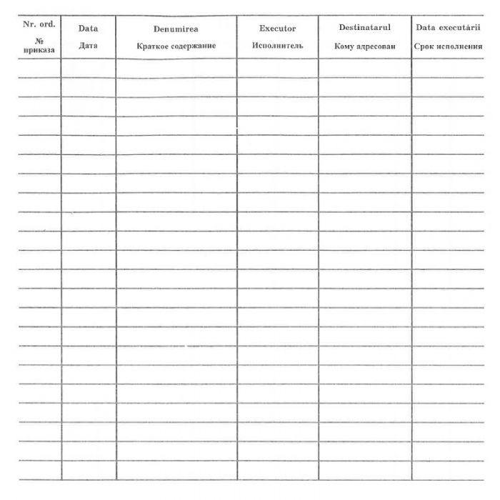 Registru de ordine, hirtie de ofset, 50 file