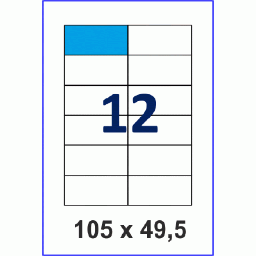 Этикетки А4 12шт. 105*49.5 мм (100л)