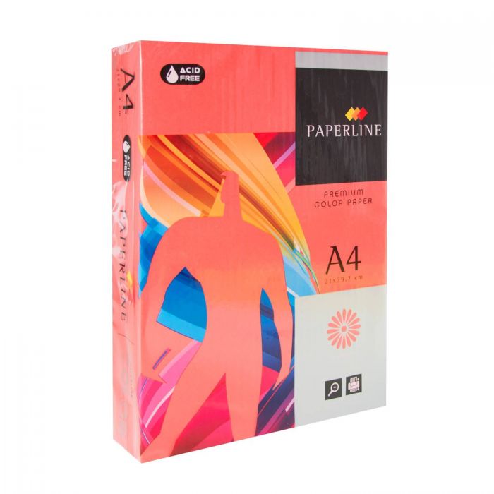 Hirtie colorata A4 Paperline 250 foi RED 160gr, rosie