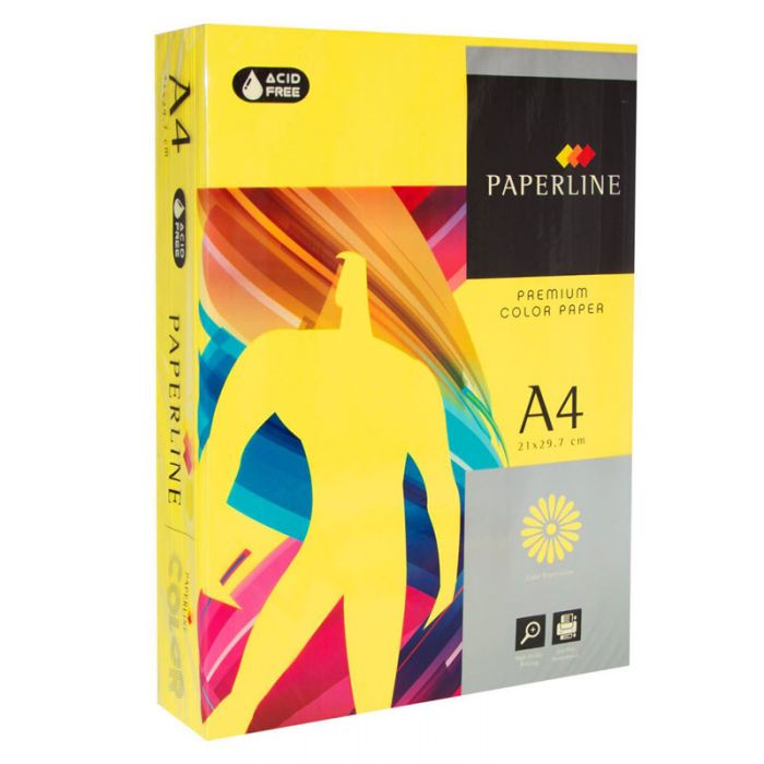 Hârtie colorată A4 Paperline LEMON, 80 gr., intensiv, lămâie