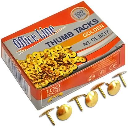 Pioneze OfficeLine, 100 buc., aurii