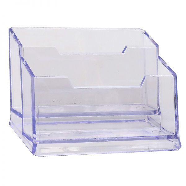 Подставка для визиток, пластиковая, двойная